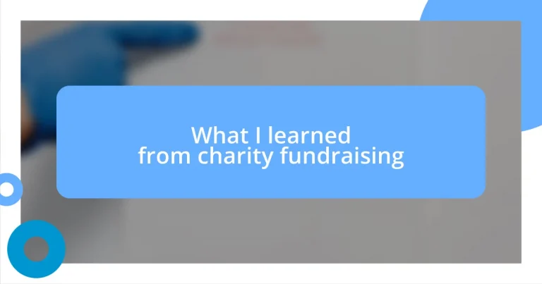 What I learned from charity fundraising